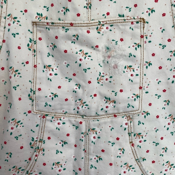 Zara Girls Flower Print White Short Overalls - Picture 3 of 6